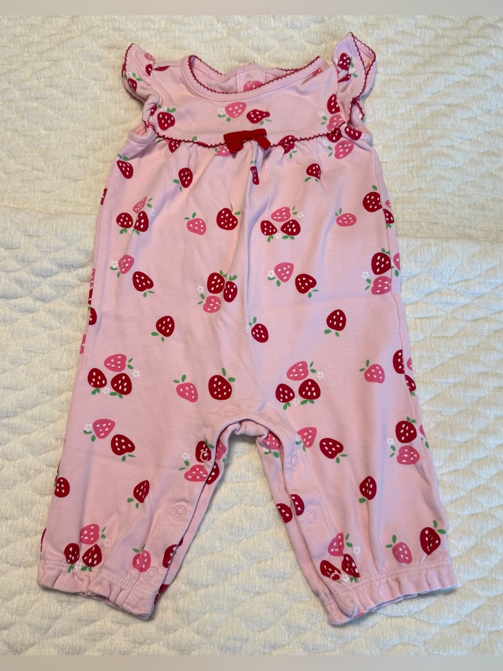 Gymboree One Piece Strawberry Outfit Pink Size 3-6 months Cotton 2012